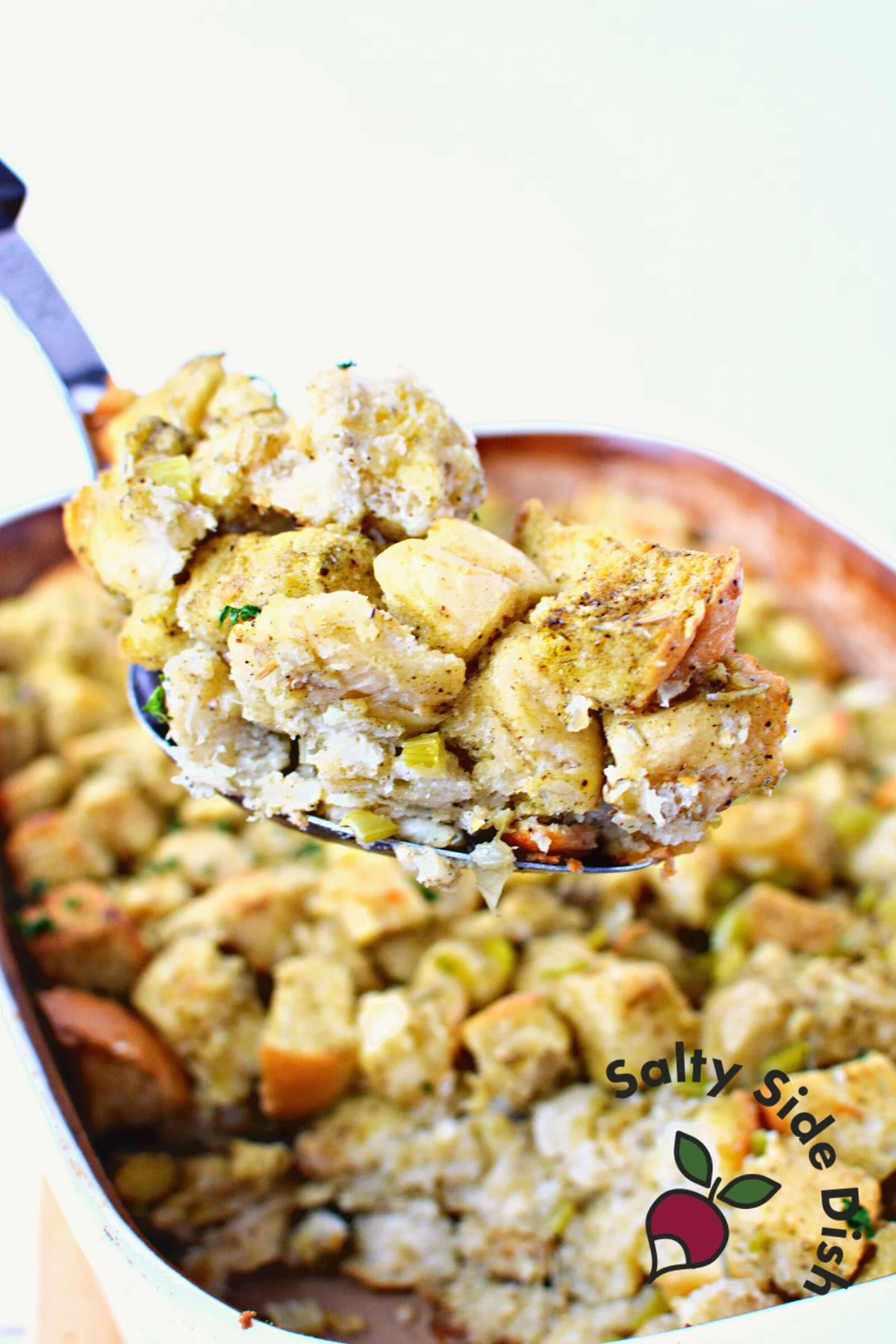 stuffing scoop on a spoon.