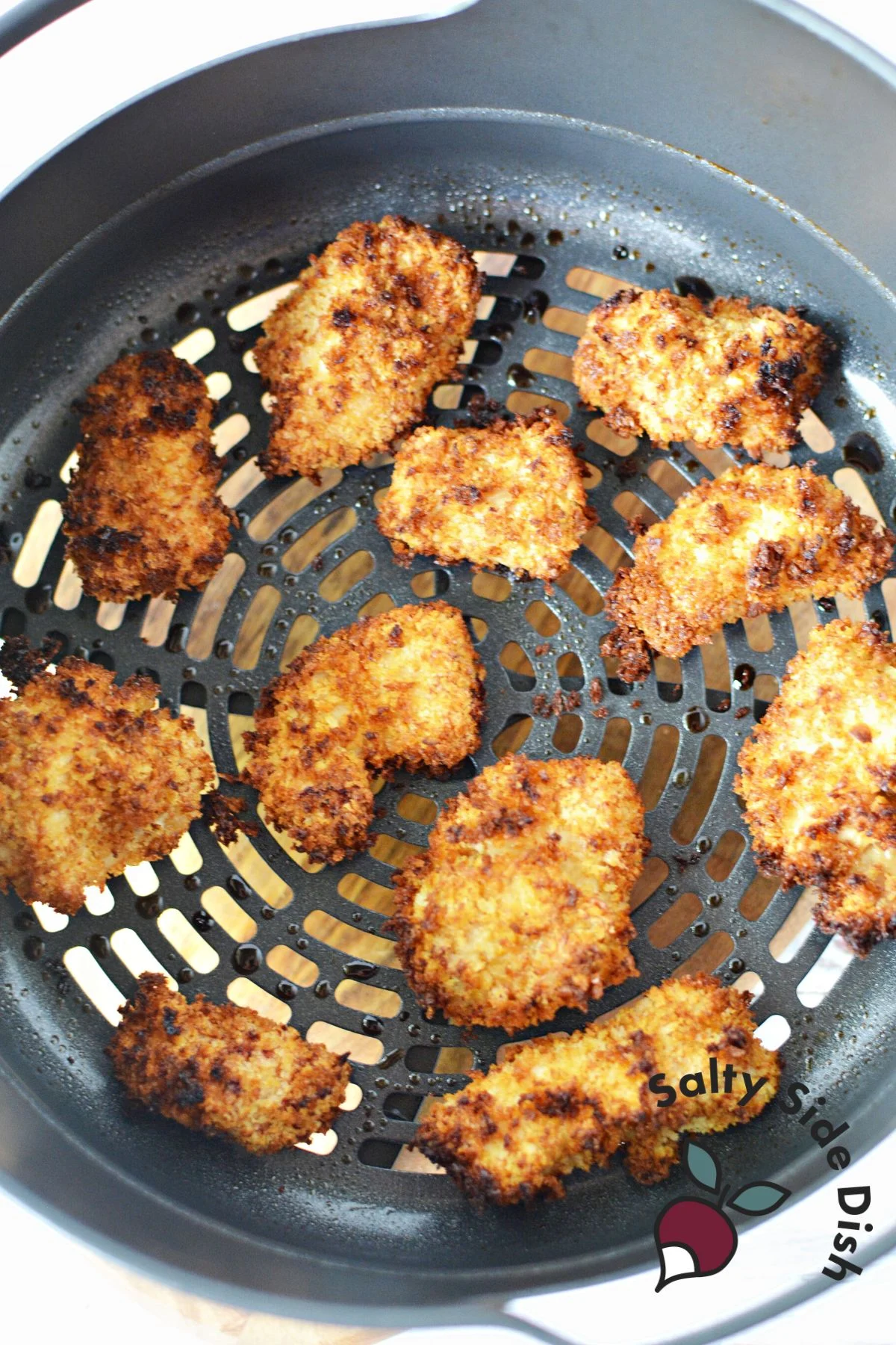 cooked chicken bites in air fryer.