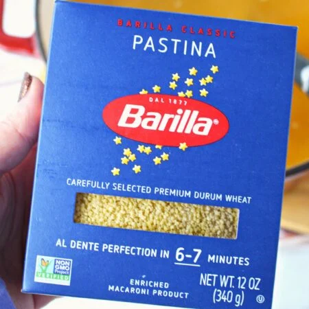 pastina pasta in a box.