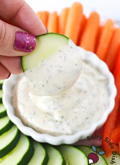 bowl of ranch dip perfect for party boards
