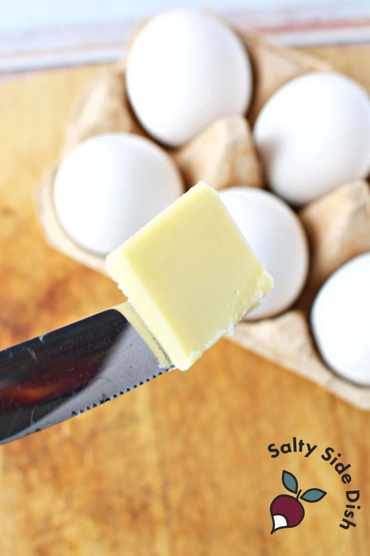 Butter and eggs for the recipe.