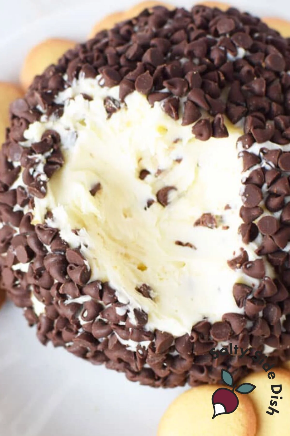 closeup of cheesecake dip.