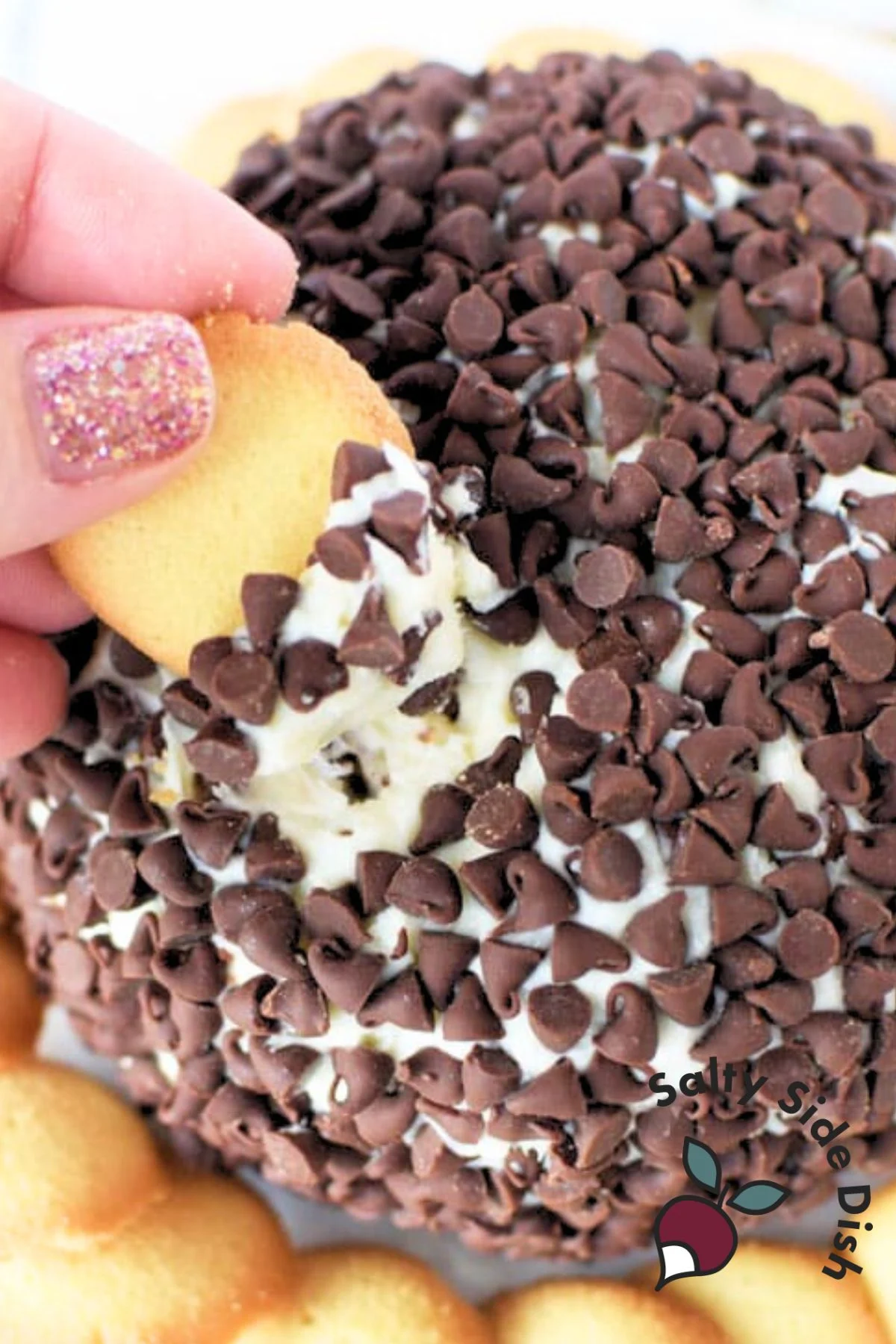 chocolate chip cheeseball dip.