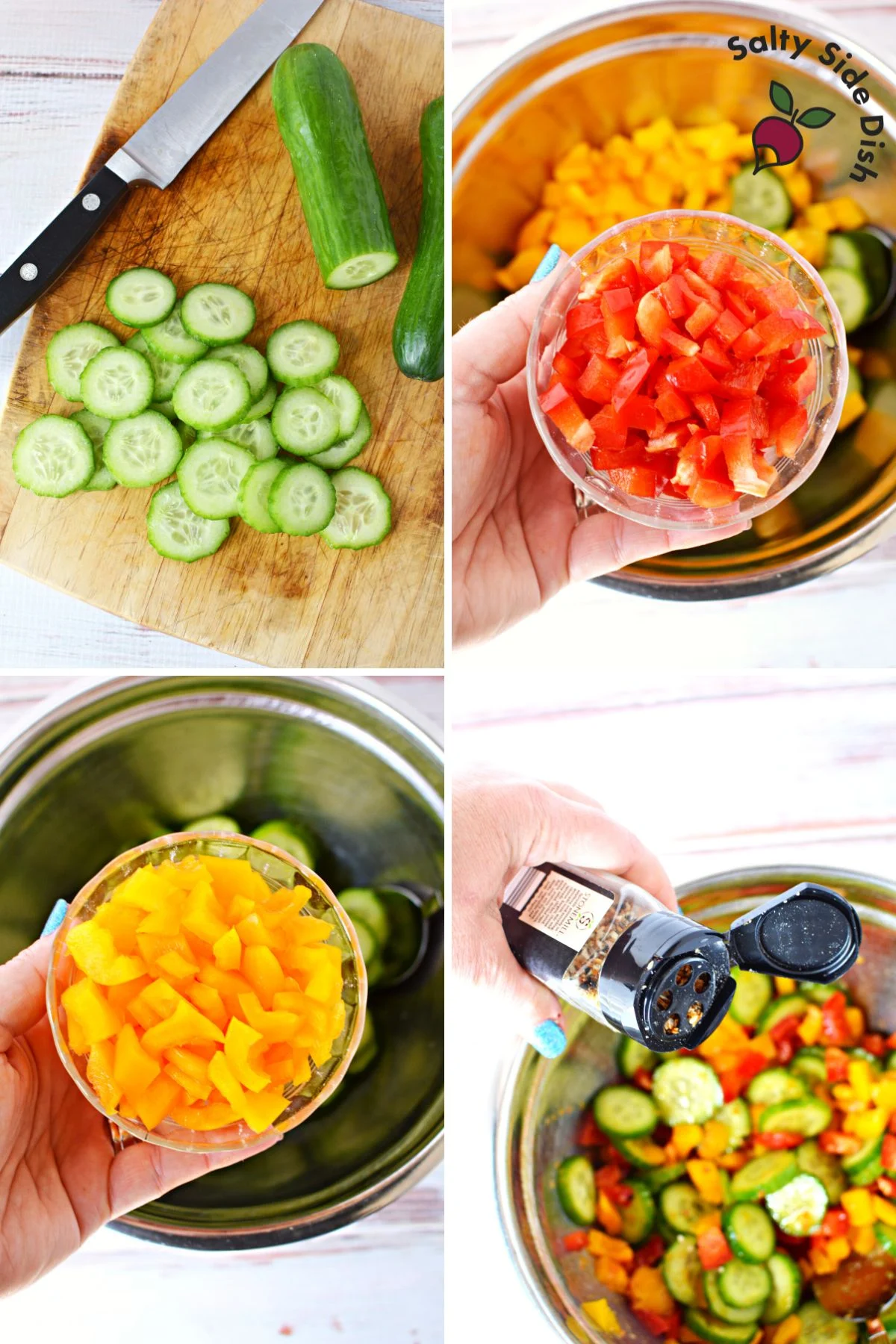fresh vegetable salad ingredients.
