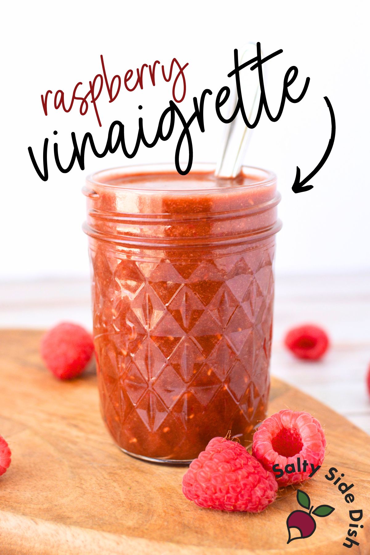 a mason jar of homemade dressing.