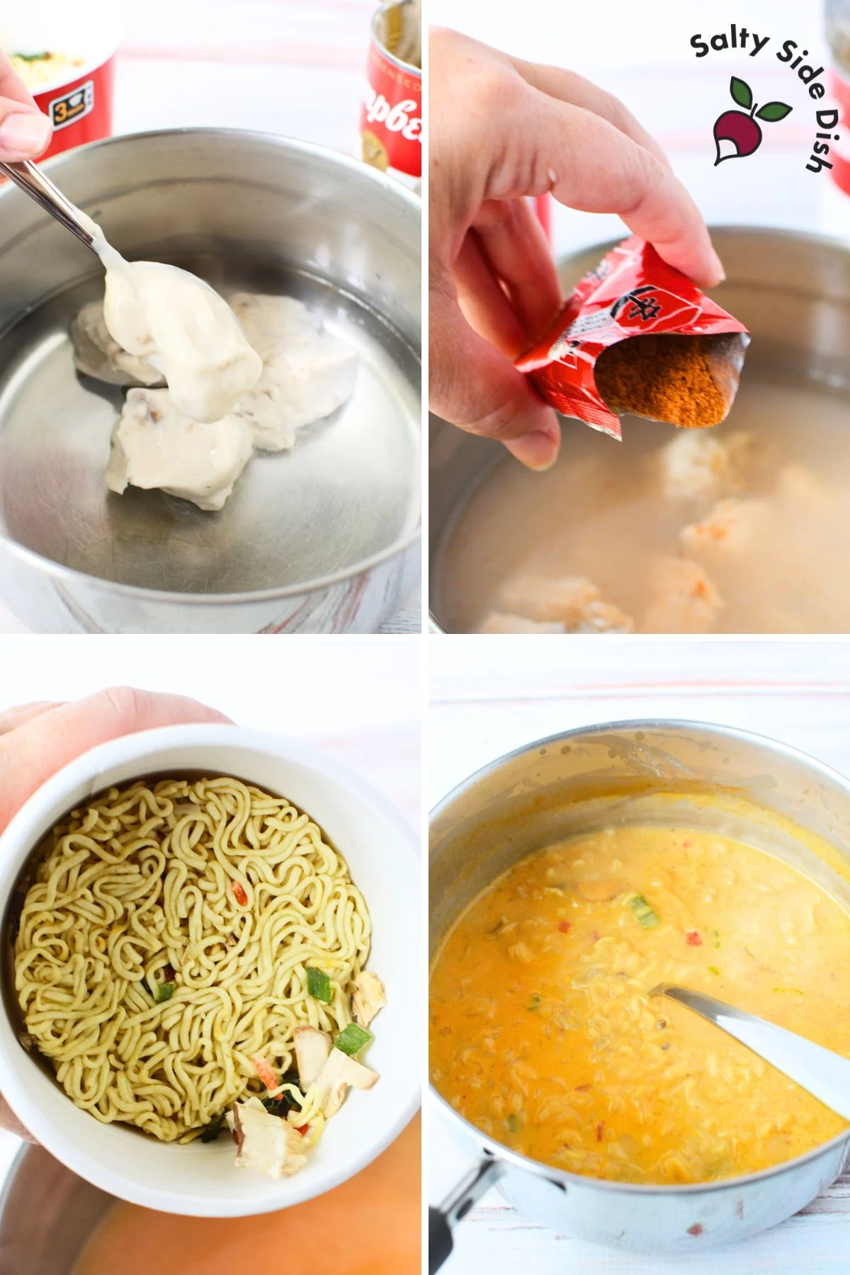 collage on how to make shaq ramen noodles with shin noodles.