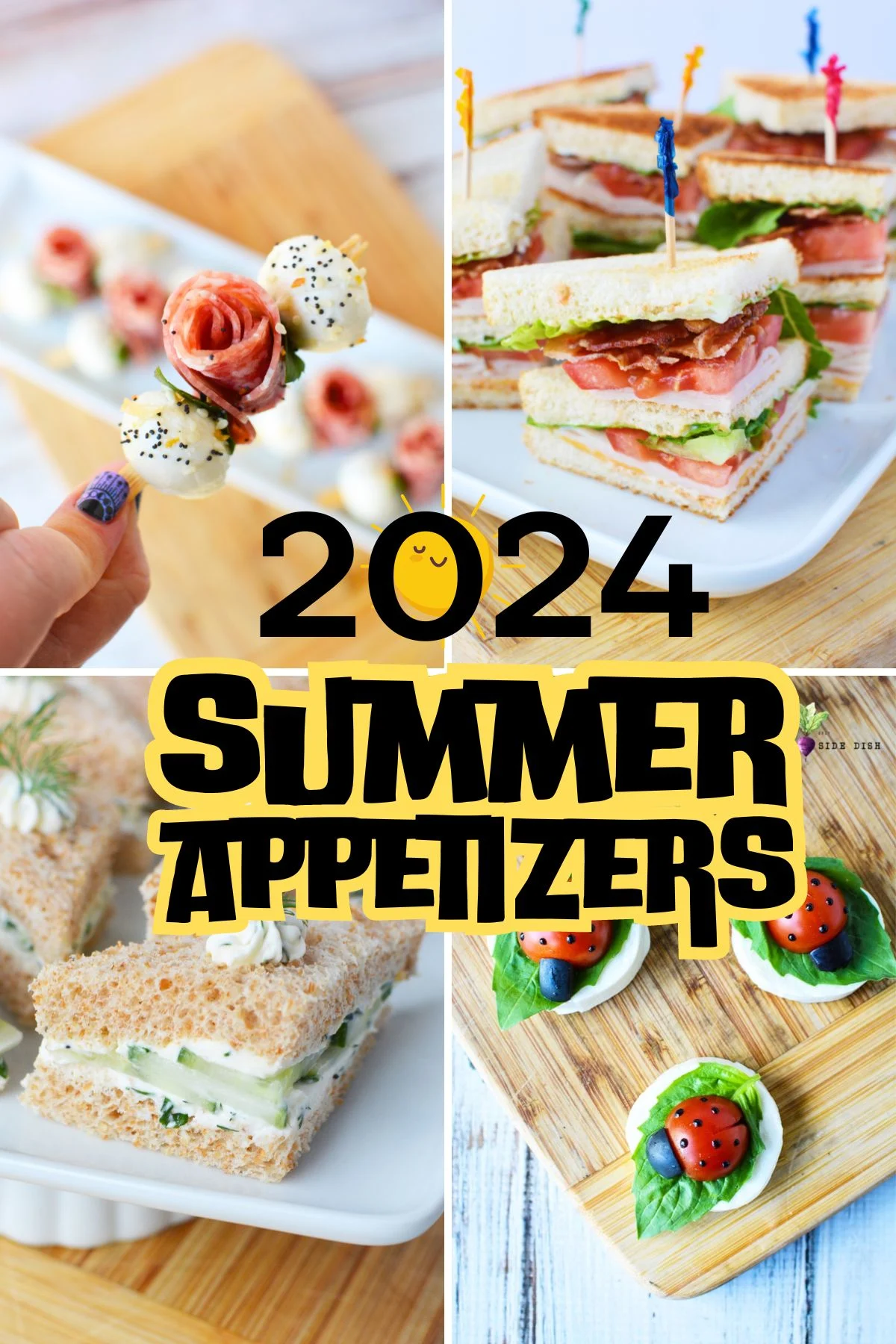 collage of summer appetizers for 2024.