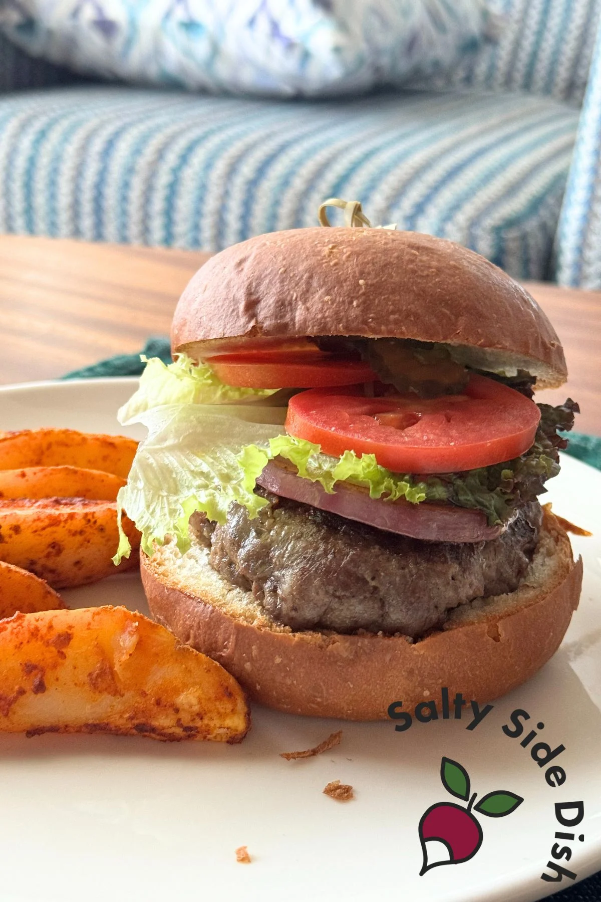 homemade burger at mexican resort.