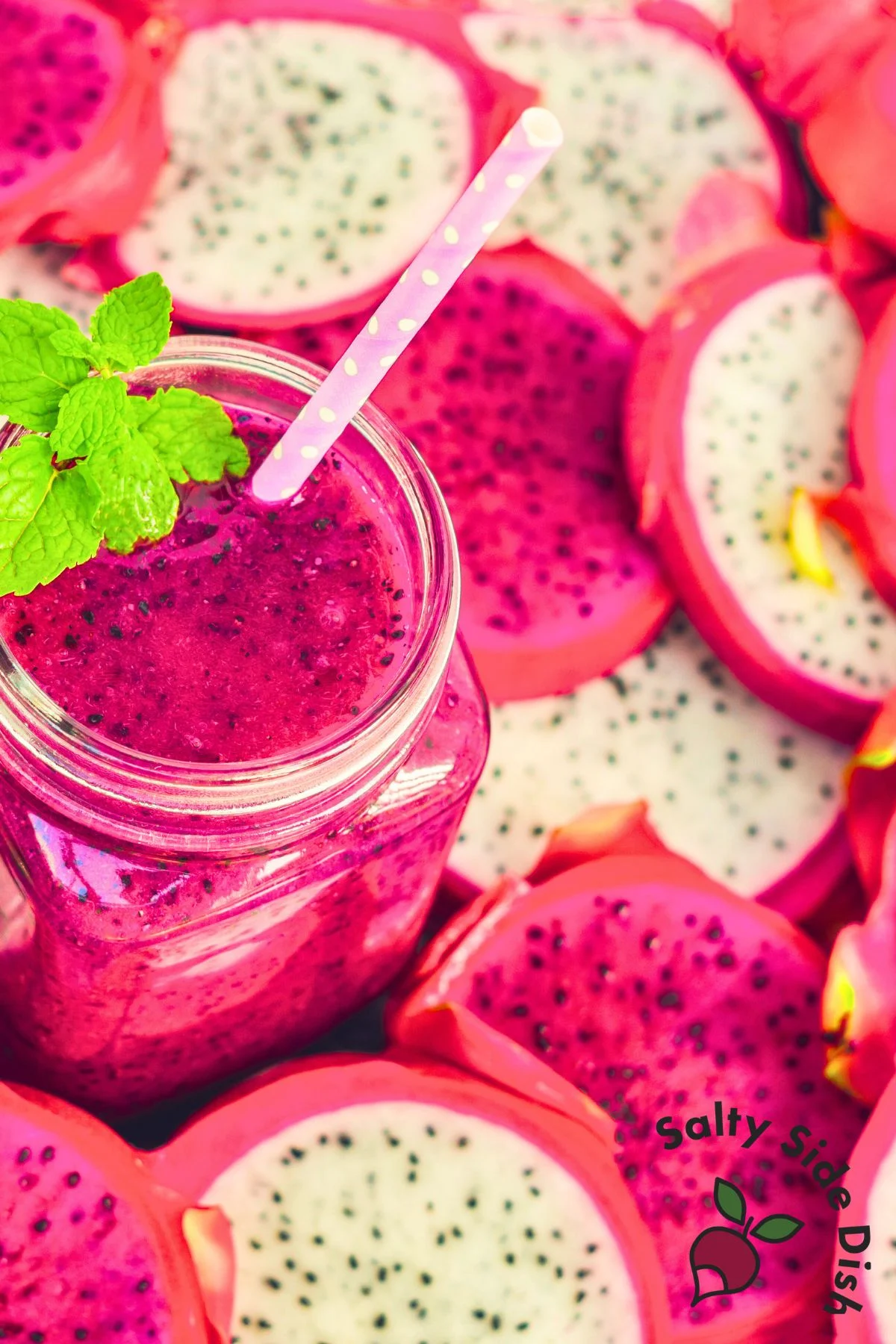 different kinds of dragon fruit sliced.