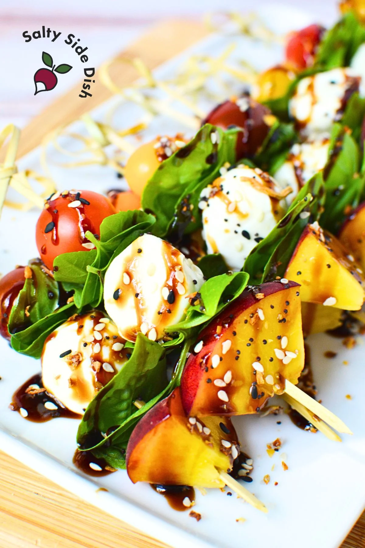 Peach Caprese Skewers