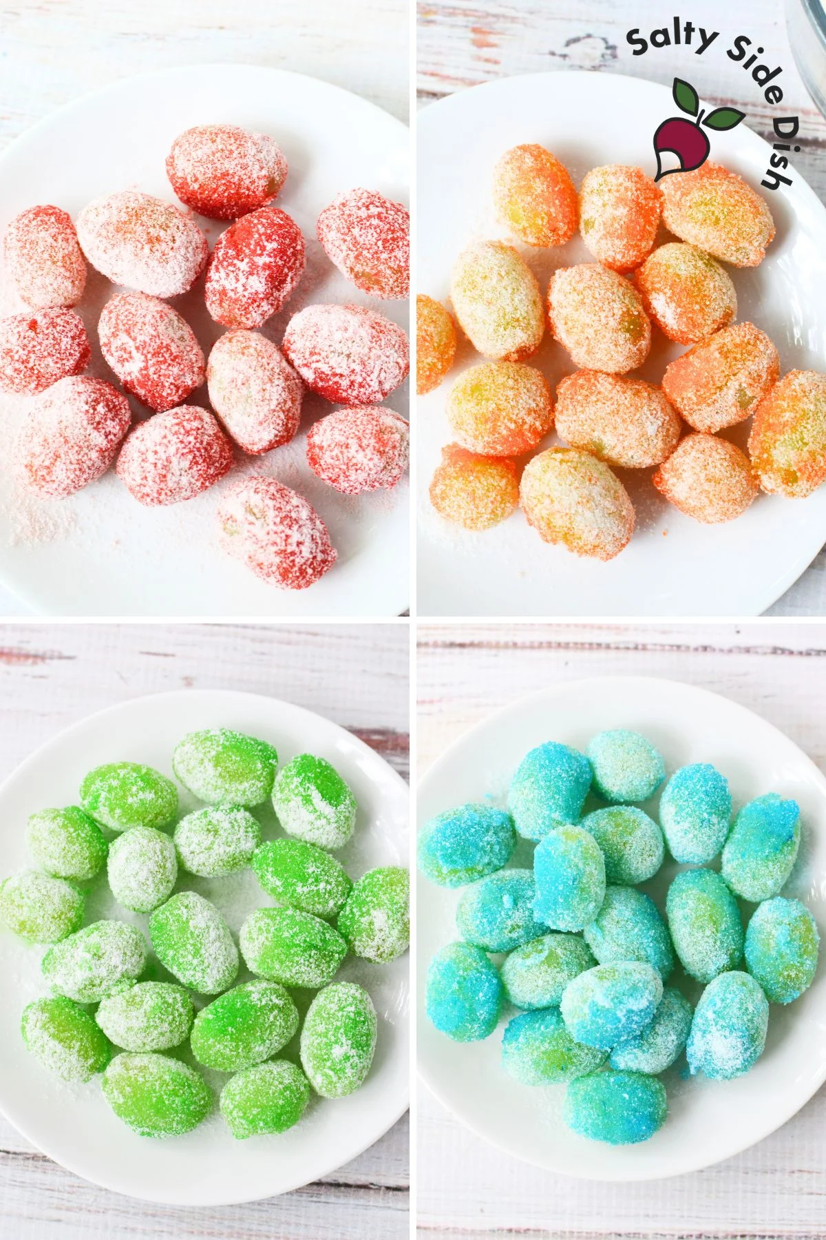 Colorful Sour Patch Grapes on a Plate.