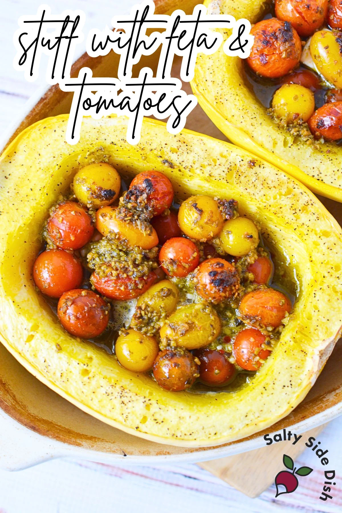 Baked feta spaghetti squash