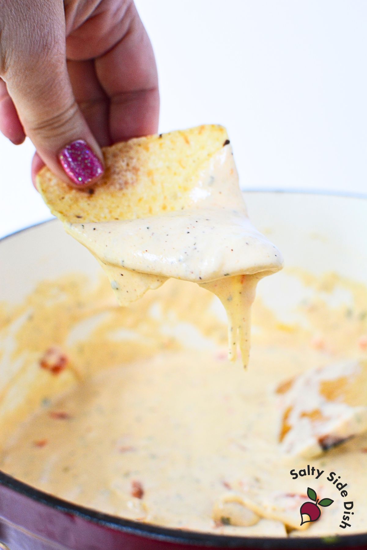dip recipe with queso and ranch perfect for a summer party like july 4th.