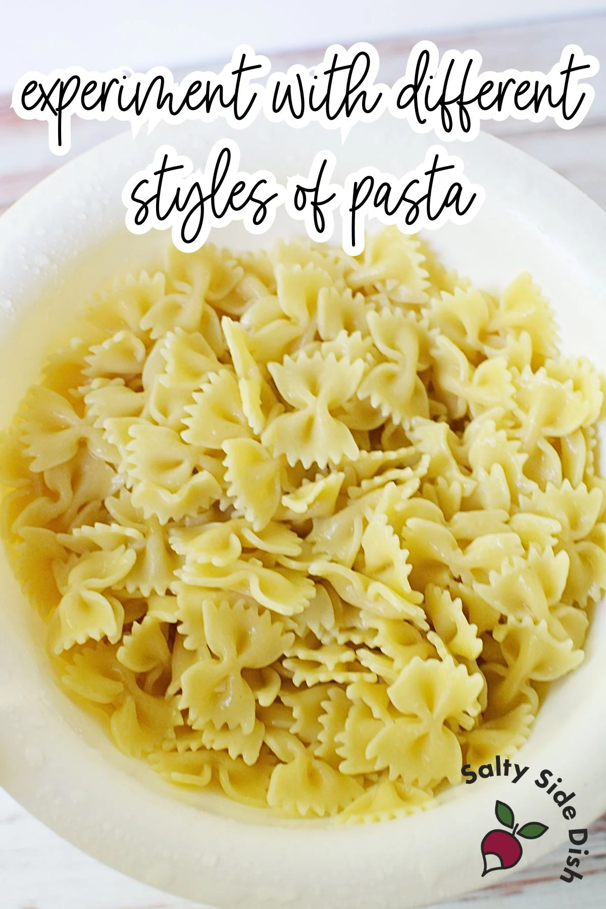 farfalle pasta, cooked and rinsed with cold water.
