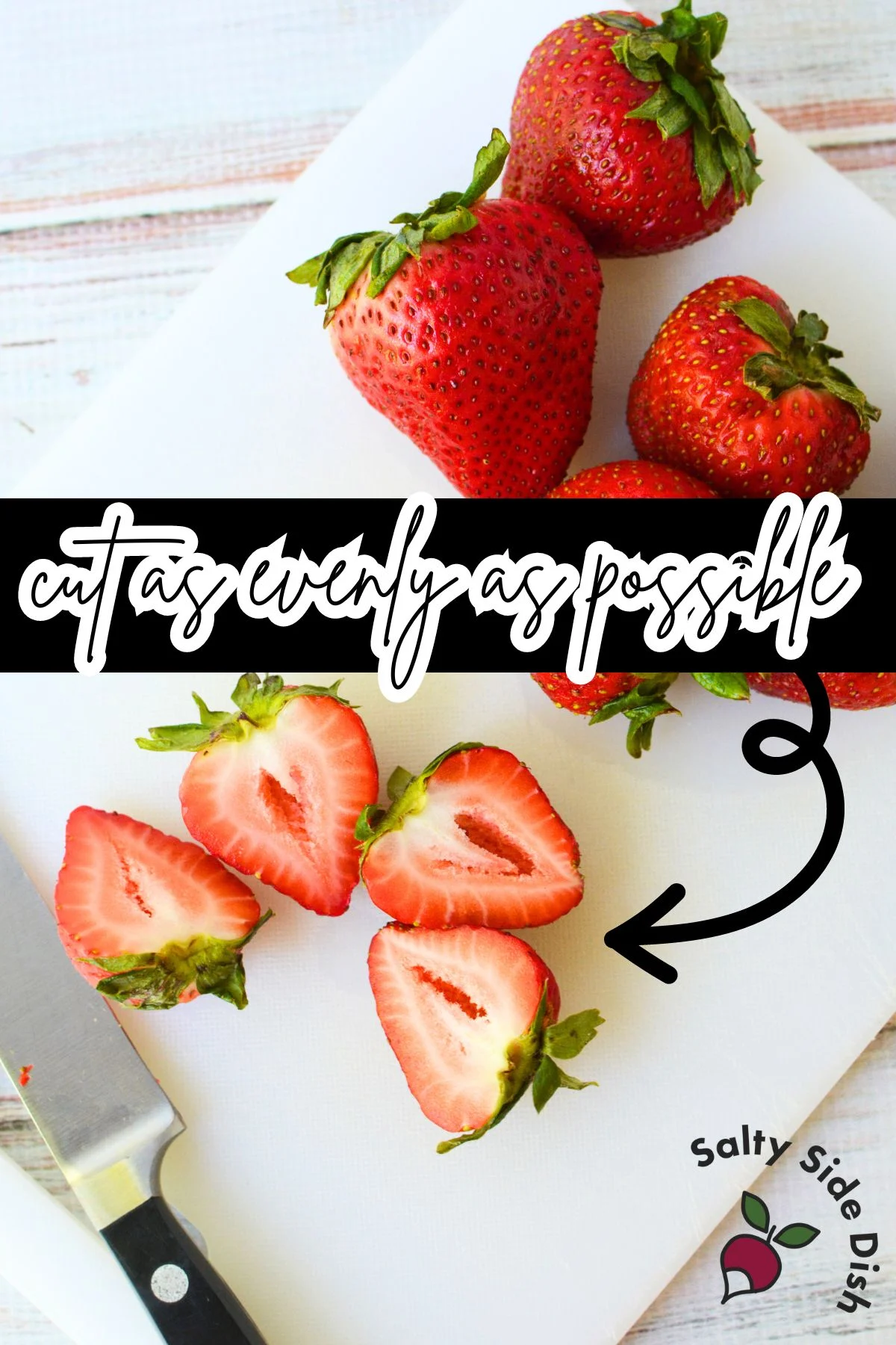 strawberries cut in half.