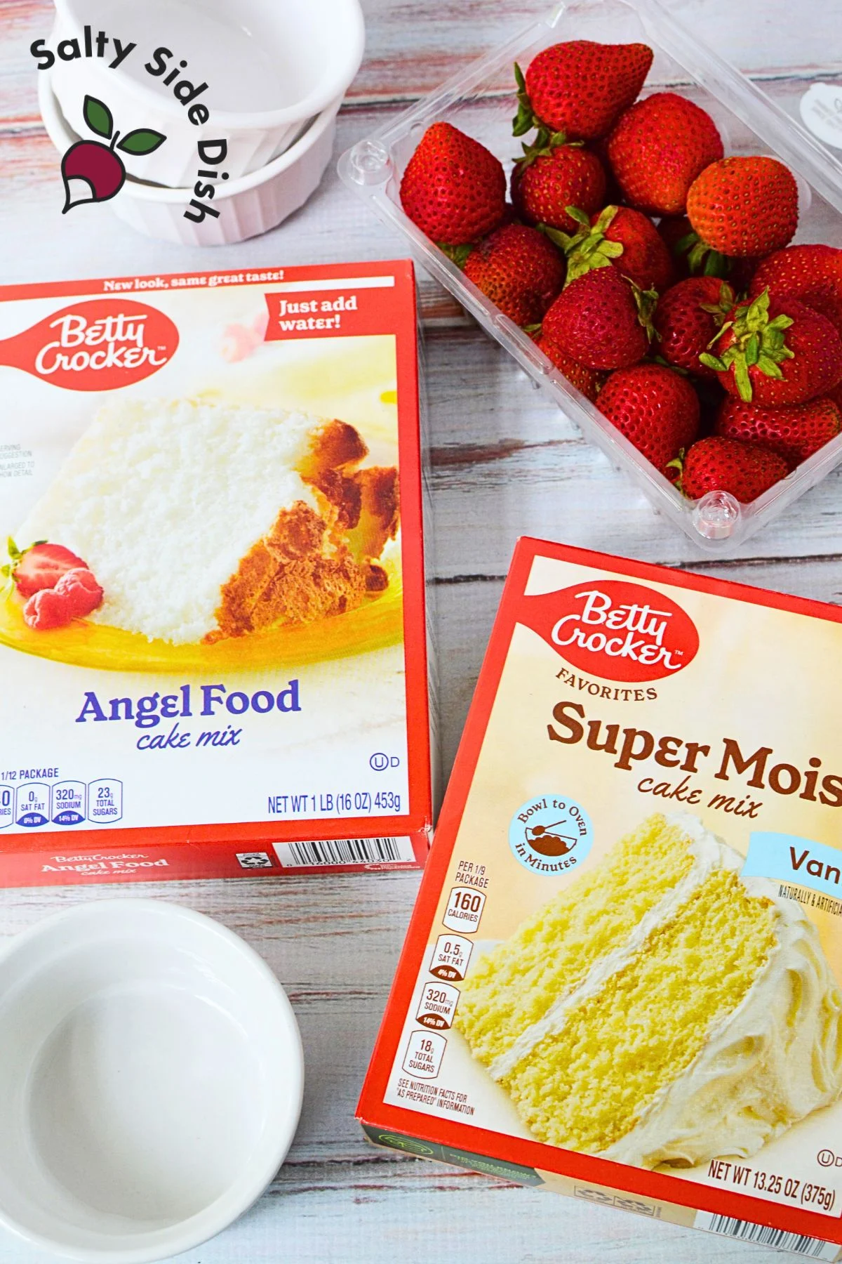 all of the strawberry shortcake ingredients.