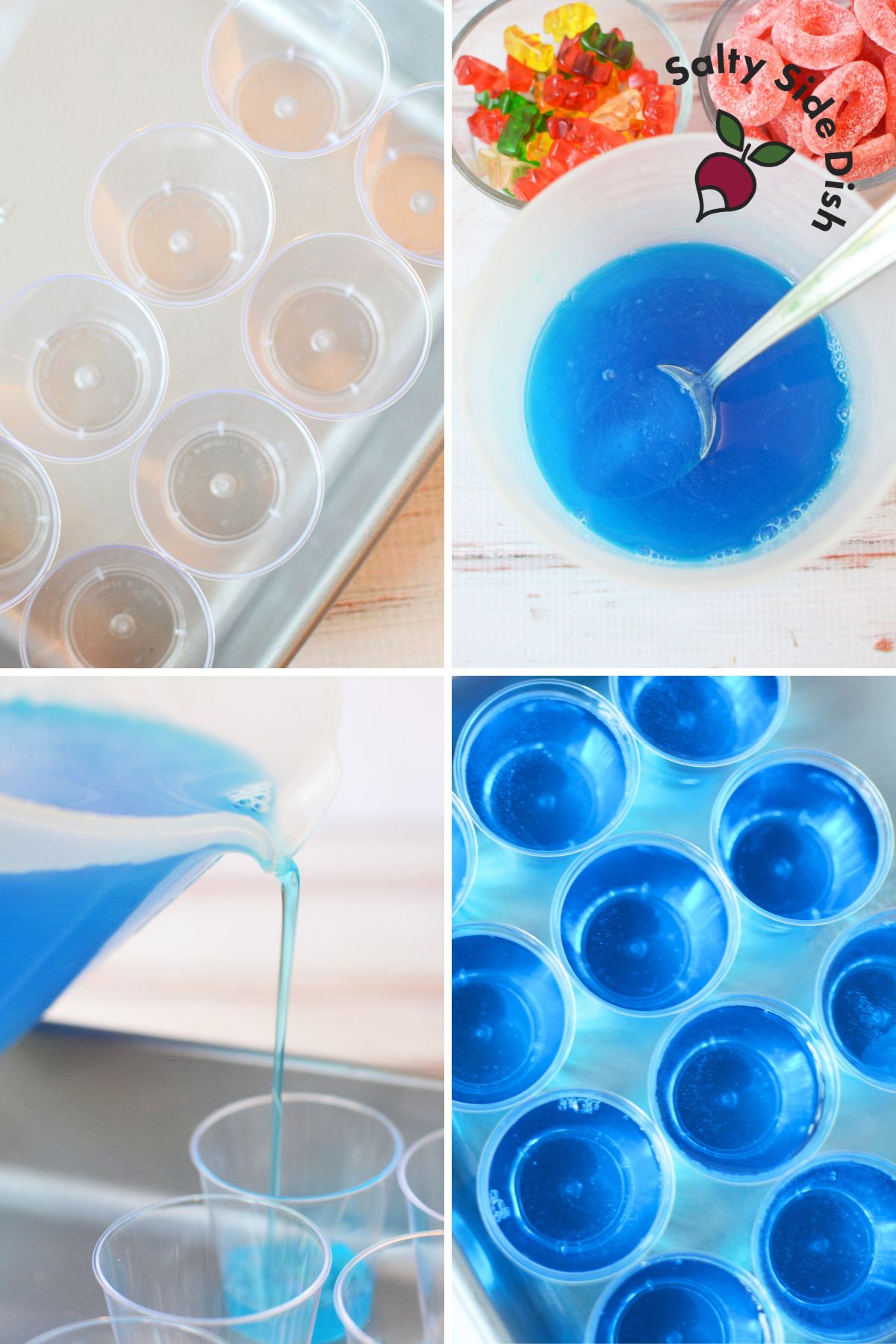 making non-alcoholic blue raspberry jello shots