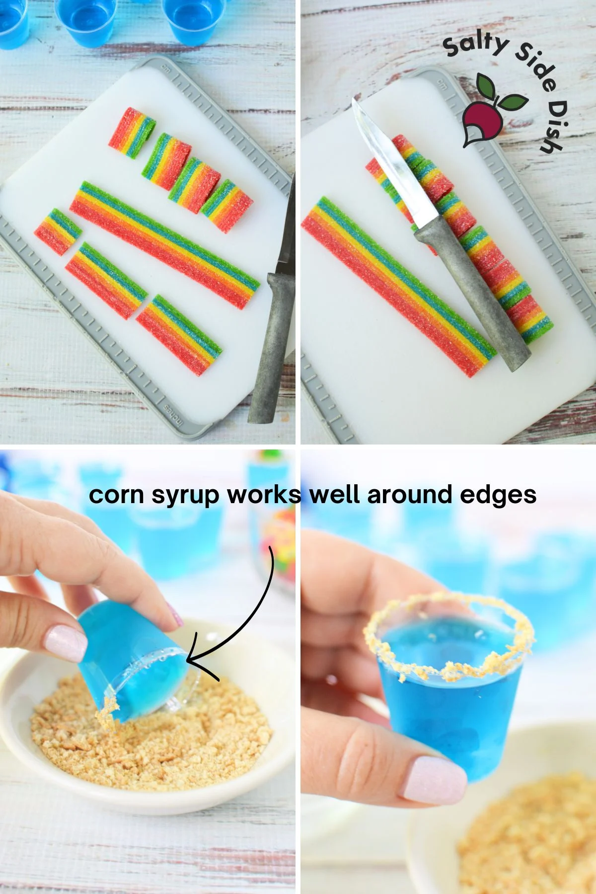best candy for decorating shot glasses for pool party.