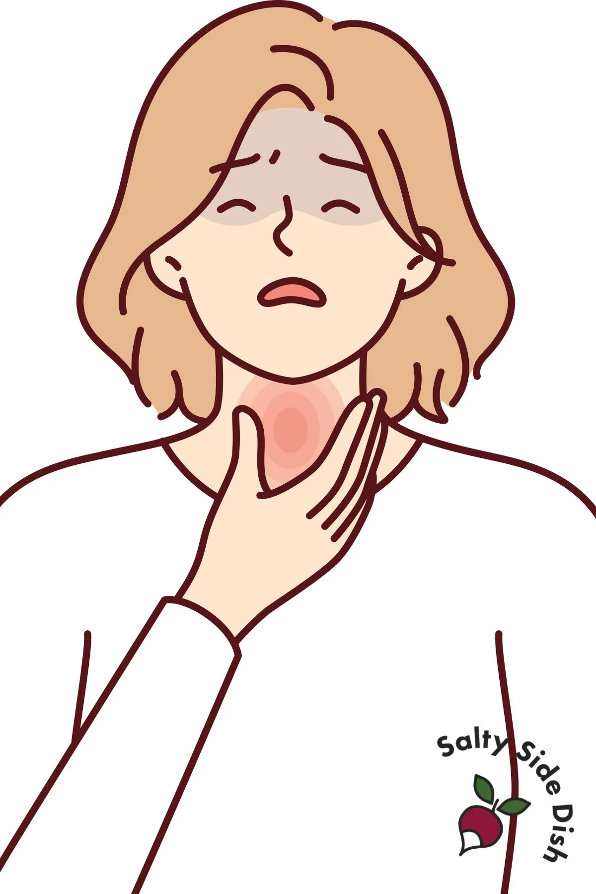 graphic of woman holding thyroid