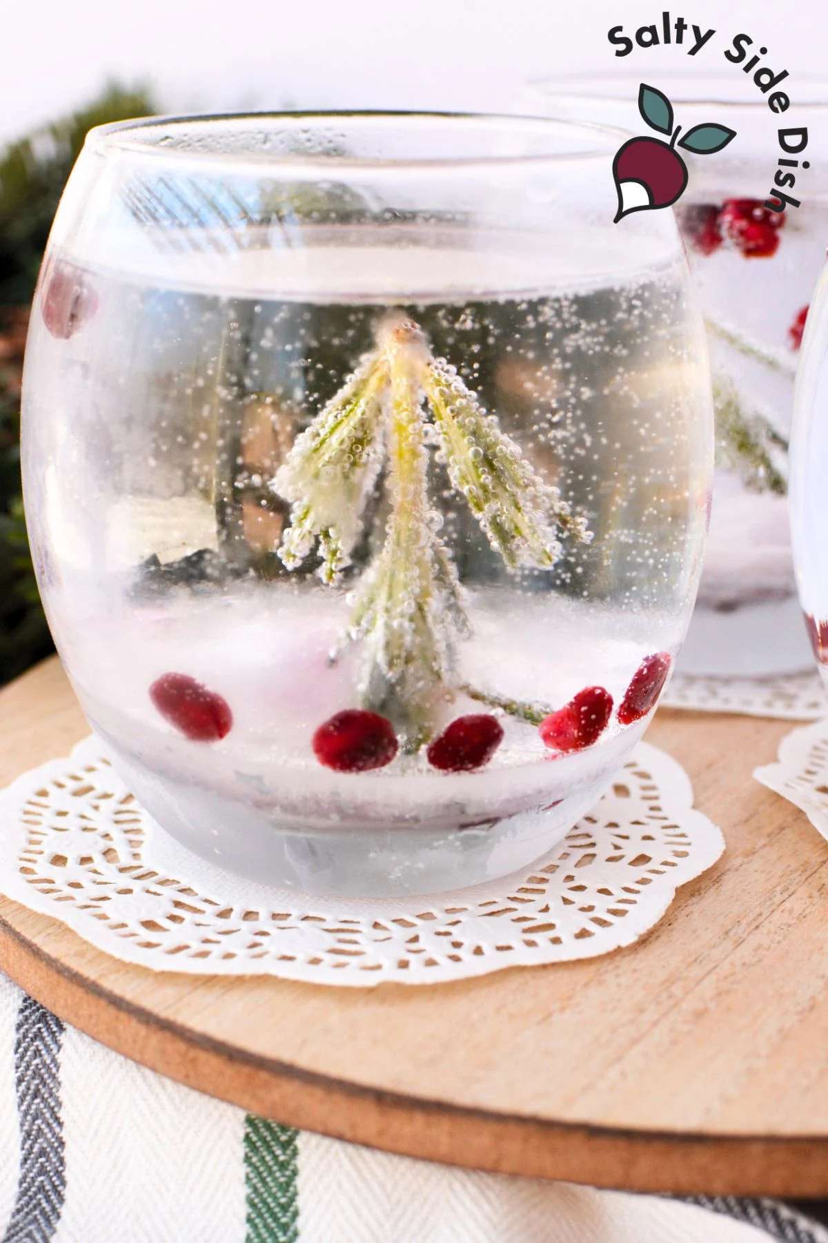christmas cocktail with little tree inside