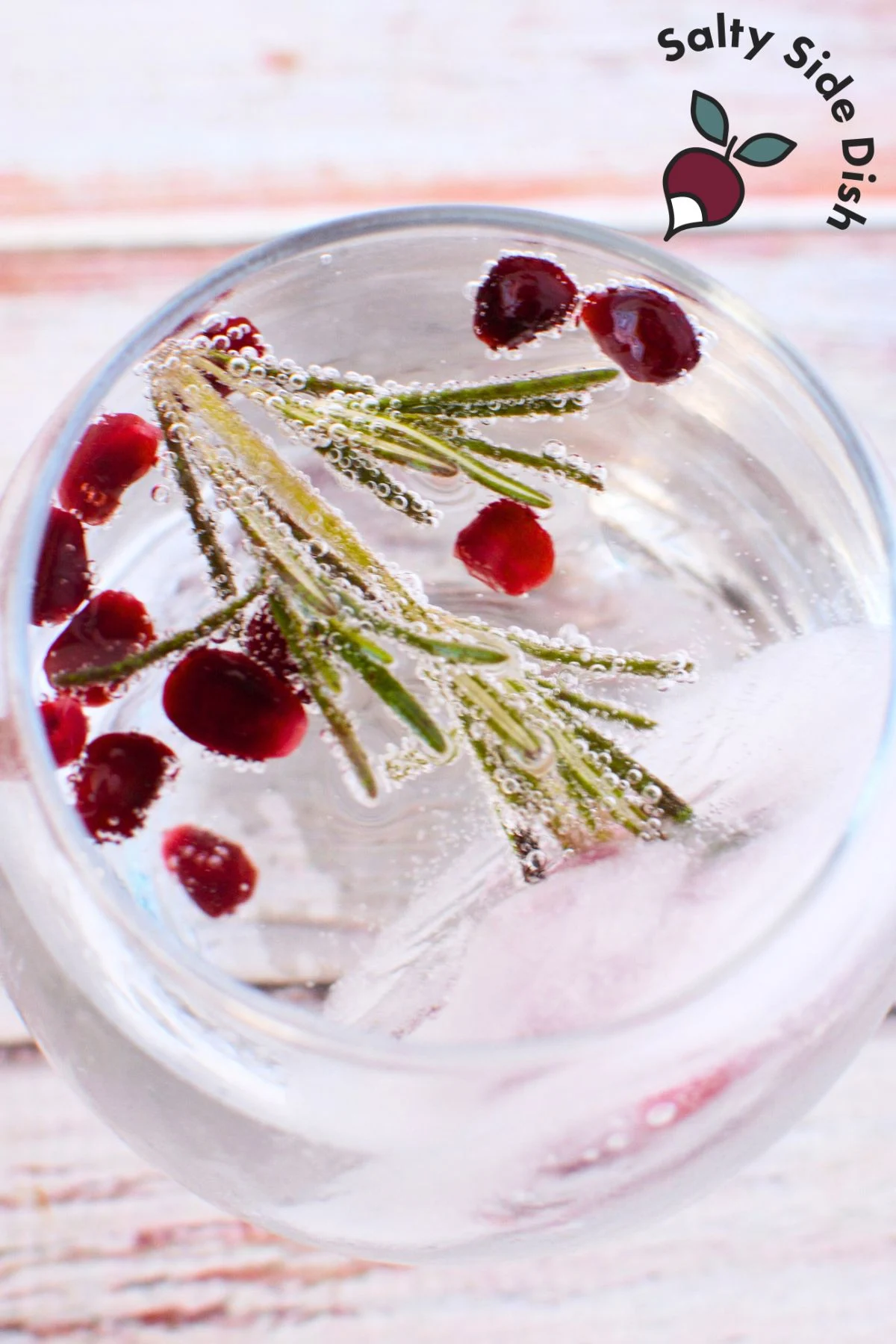 floating christmas cocktail.