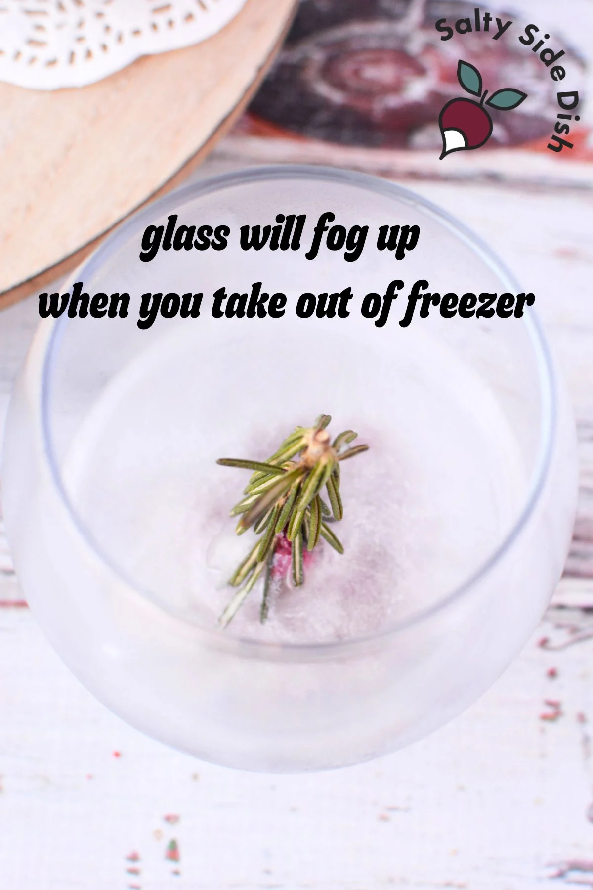 Glass is fogging up after pulling out of freezer.