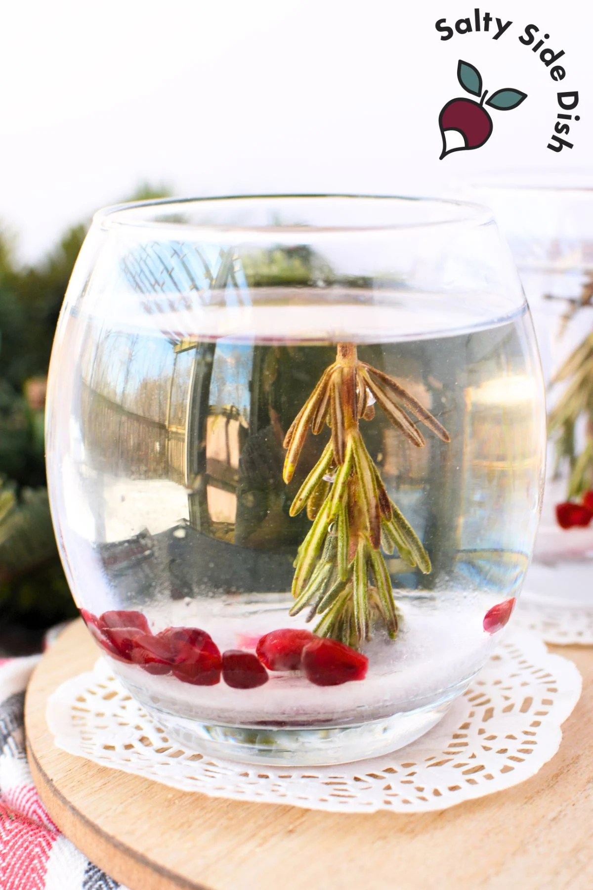 snowglobe party glass.