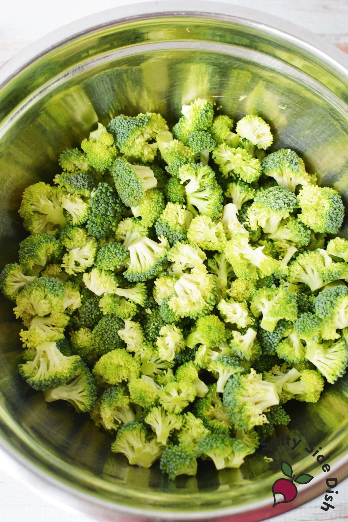 broccoli florets broken into bite sized pieces.
