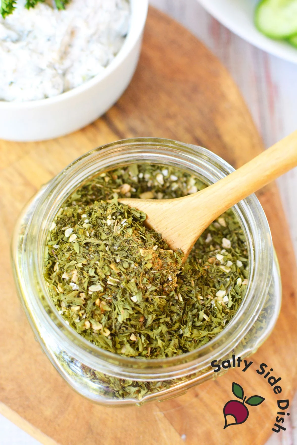 homemade dry dip mix in a jar.