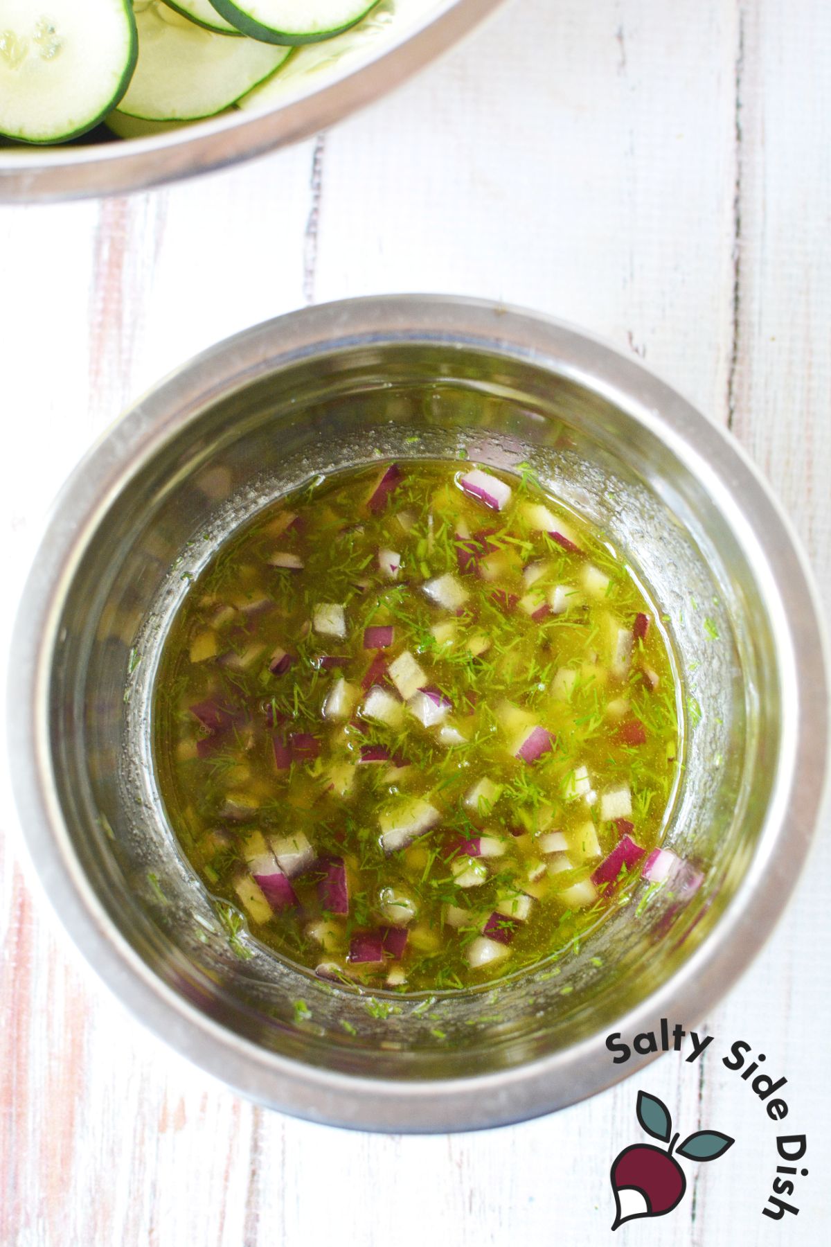 pickling brine in a mixing bowl.