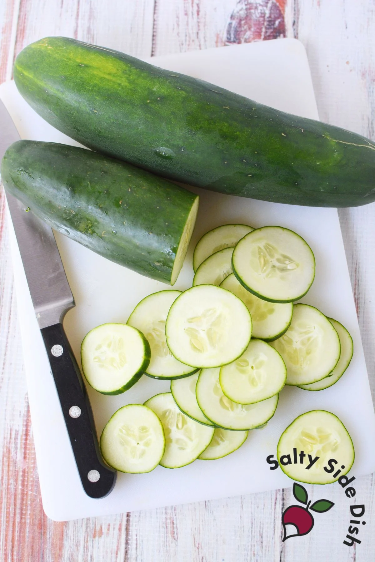 sliced cucumbers for salad.