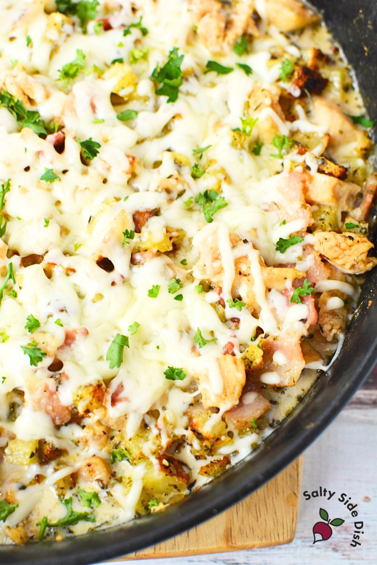 cast iron chicken potato bake.