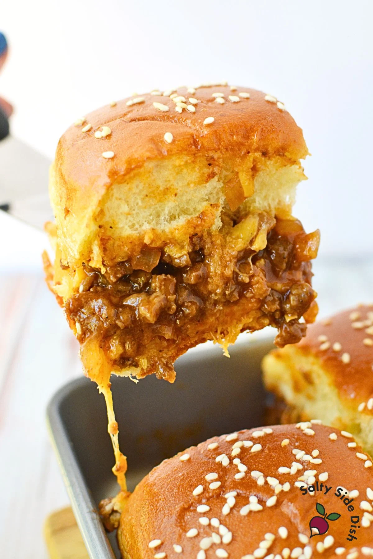sloppy joe sliders on kings Hawaiian dinner rolls.