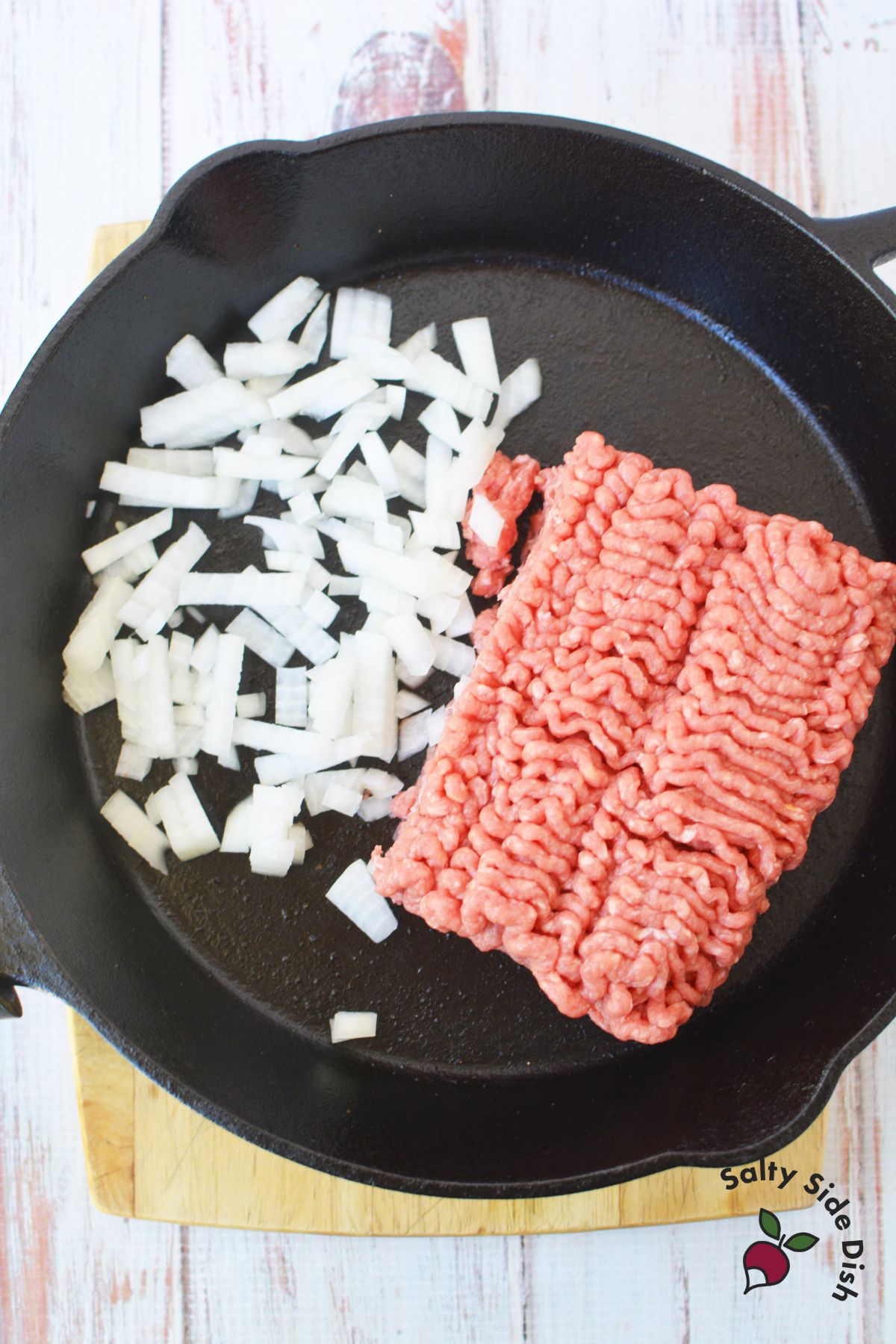 meat and onions.