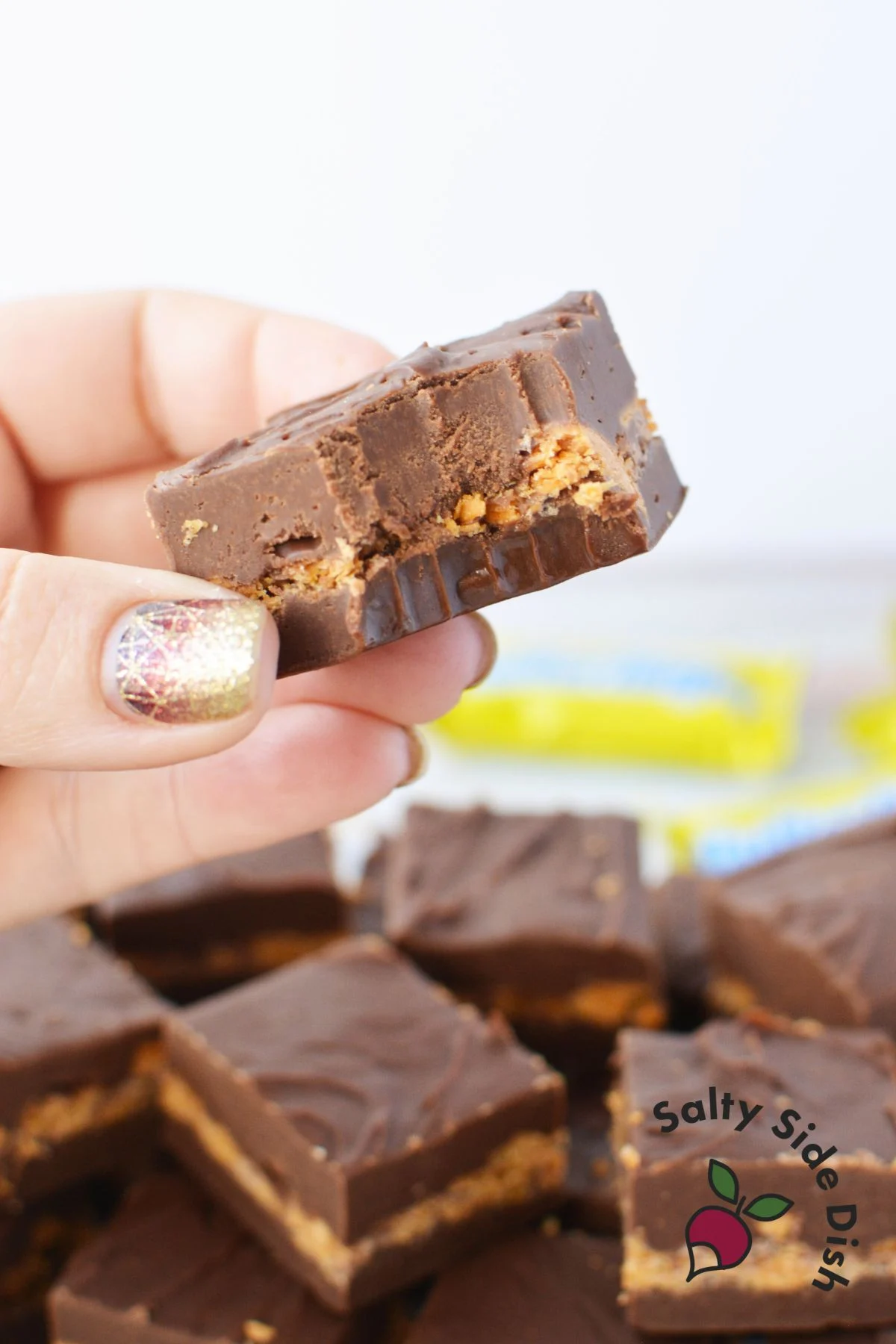 bite out of fudge.