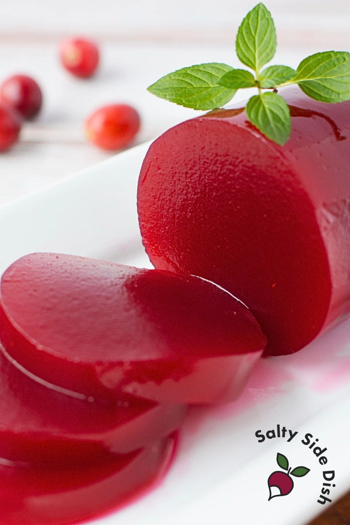sliced cranberry jellied sauce just like out of a can.