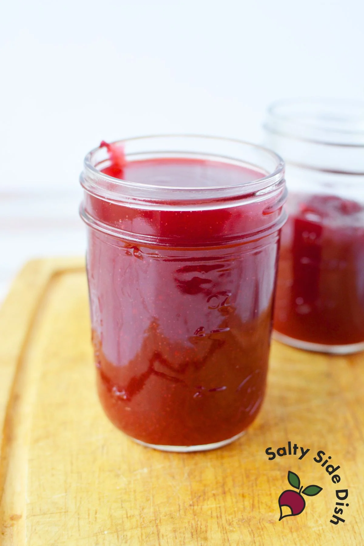 cranberry sauce in a jar.