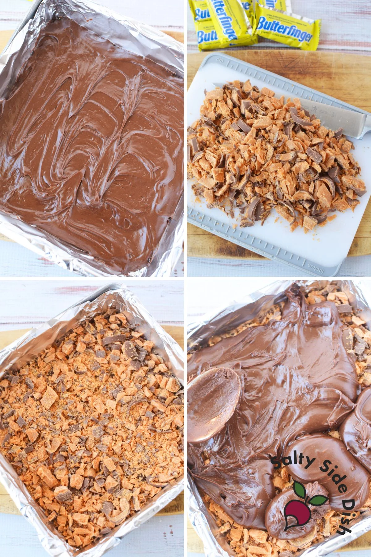 how to layer butterfinger fudge.