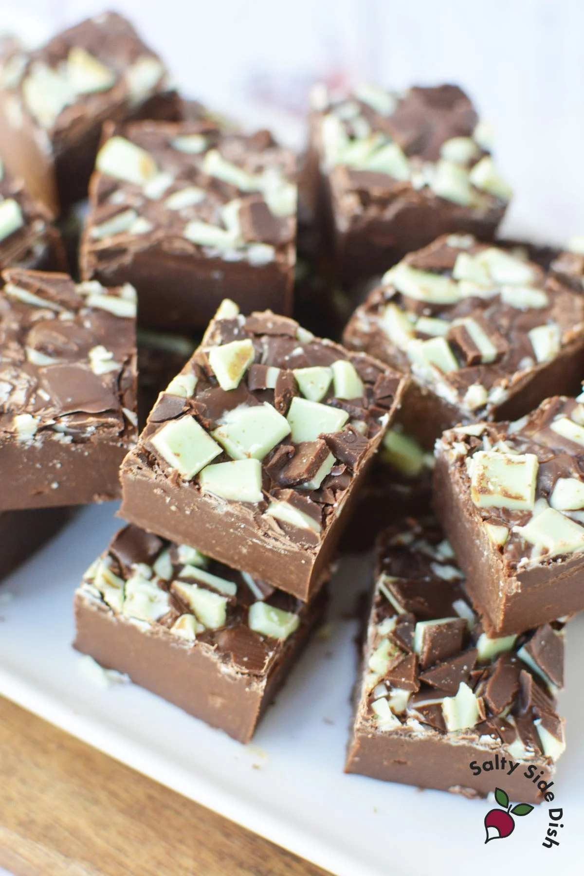 adding toppings onto fudge.
