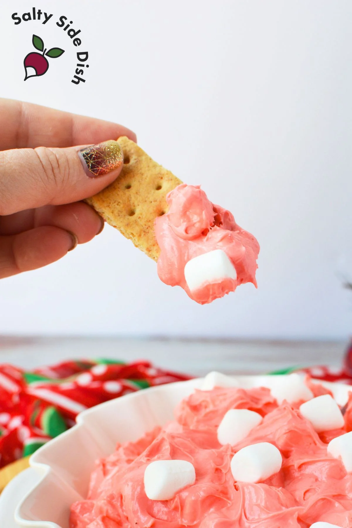dipping santa did with a graham cracker.