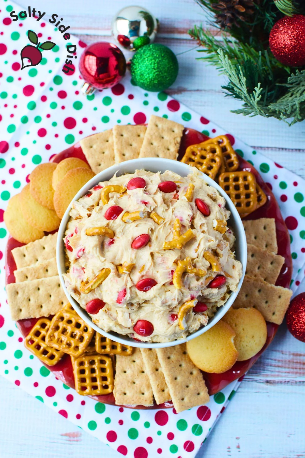 reindeer dip on display with cookies.