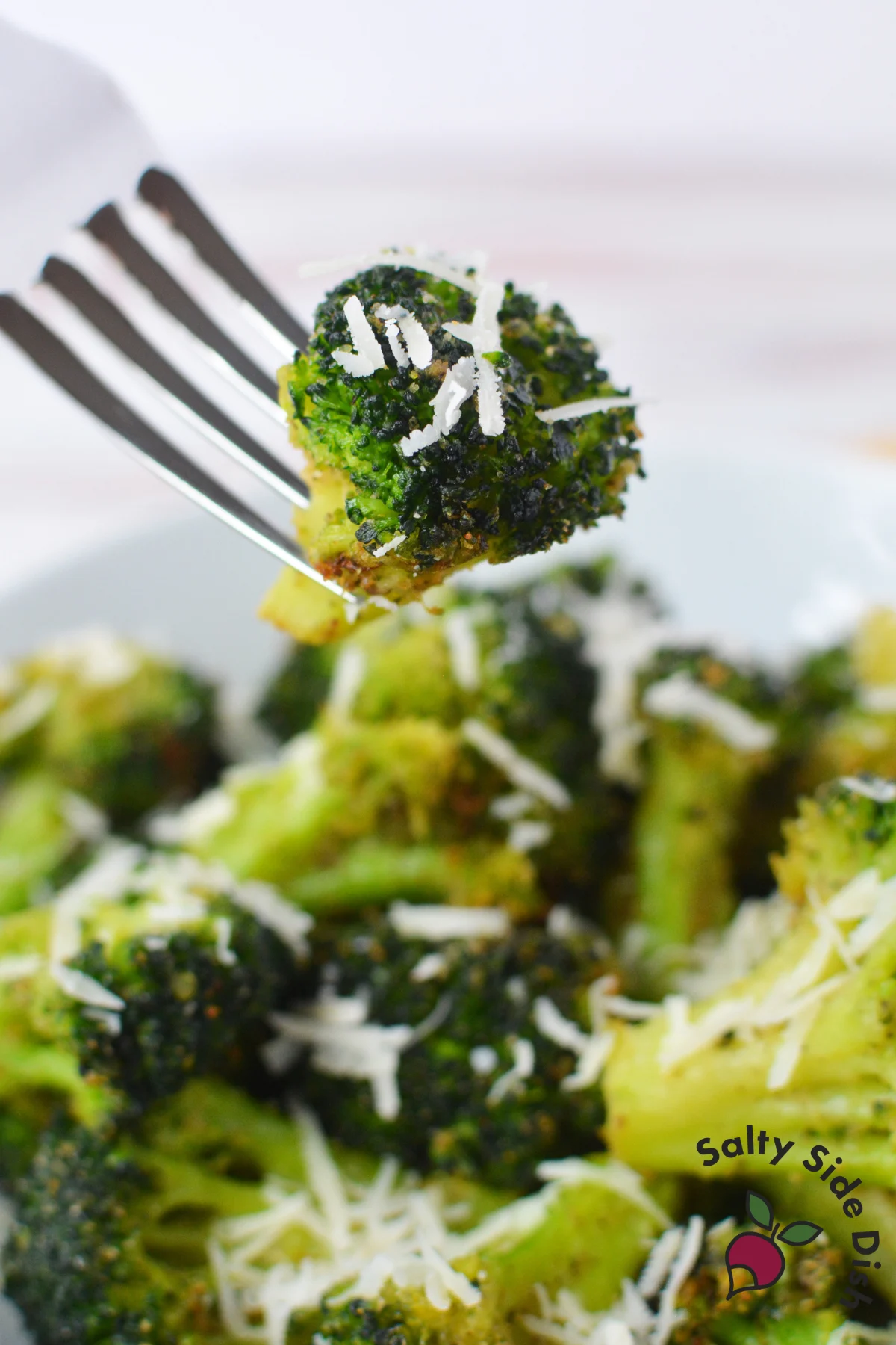 a floret on a fork.
