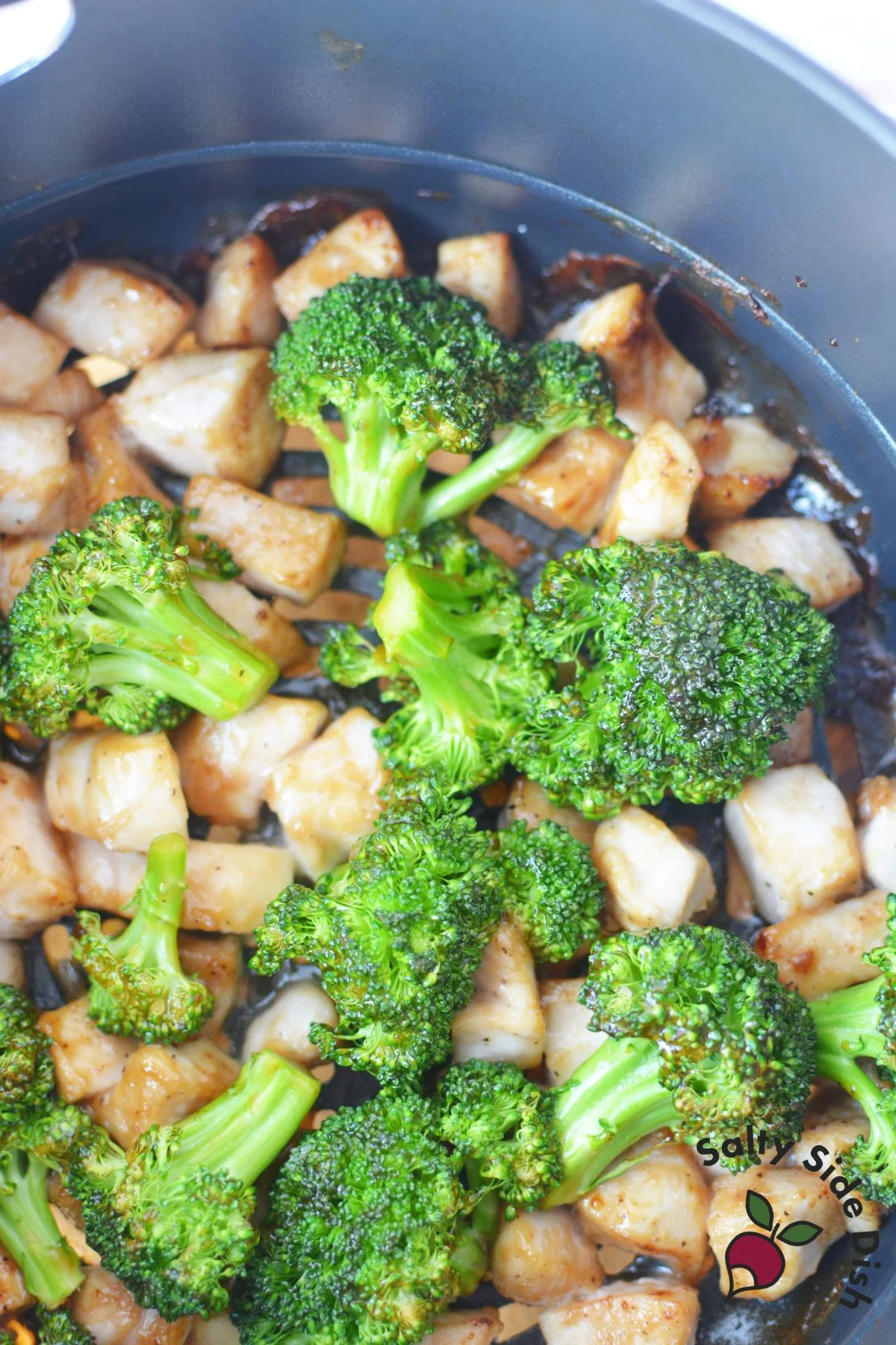 cooked air fryer dinner ready to eat.