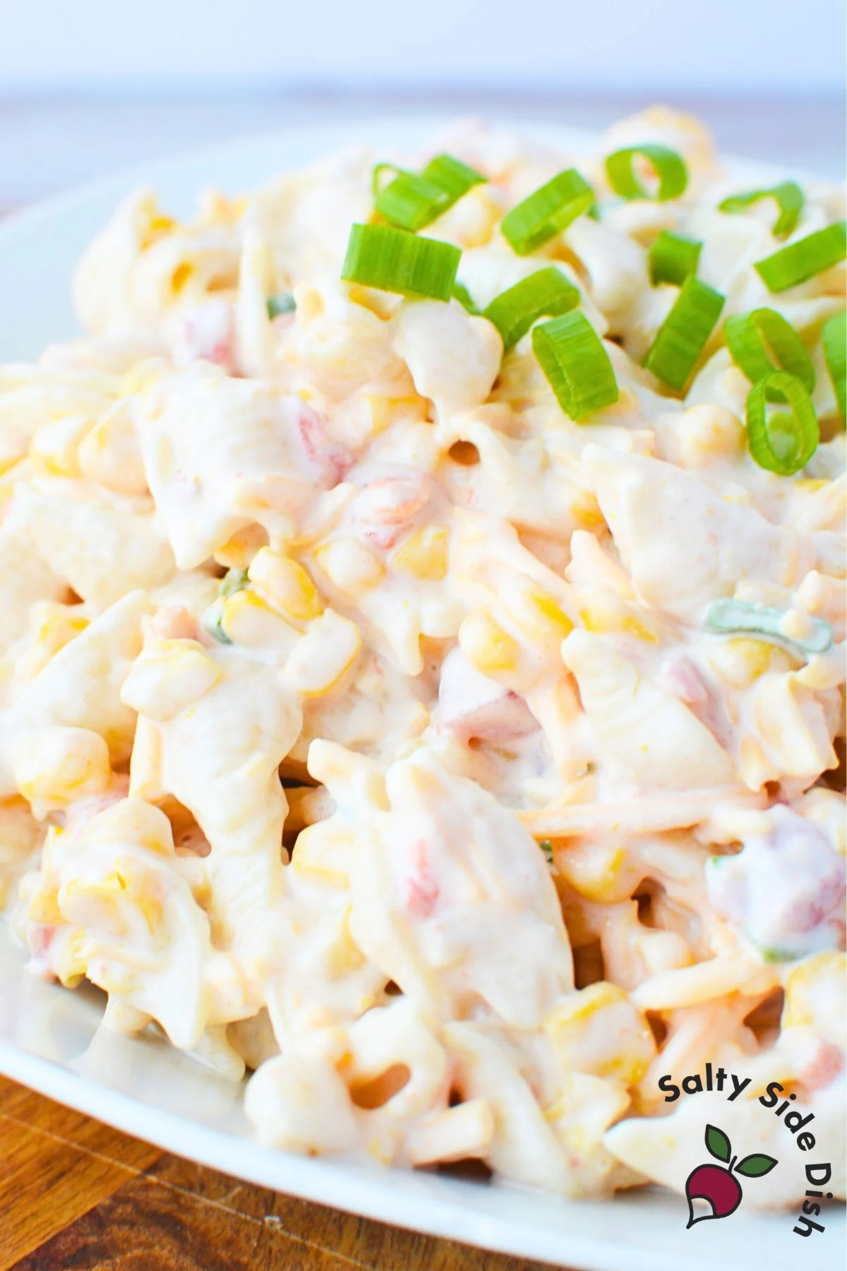 bowl of pasta salad ready to be served.