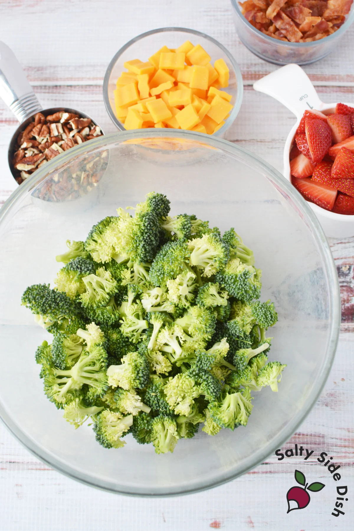 ingredients in a bowl for salad.