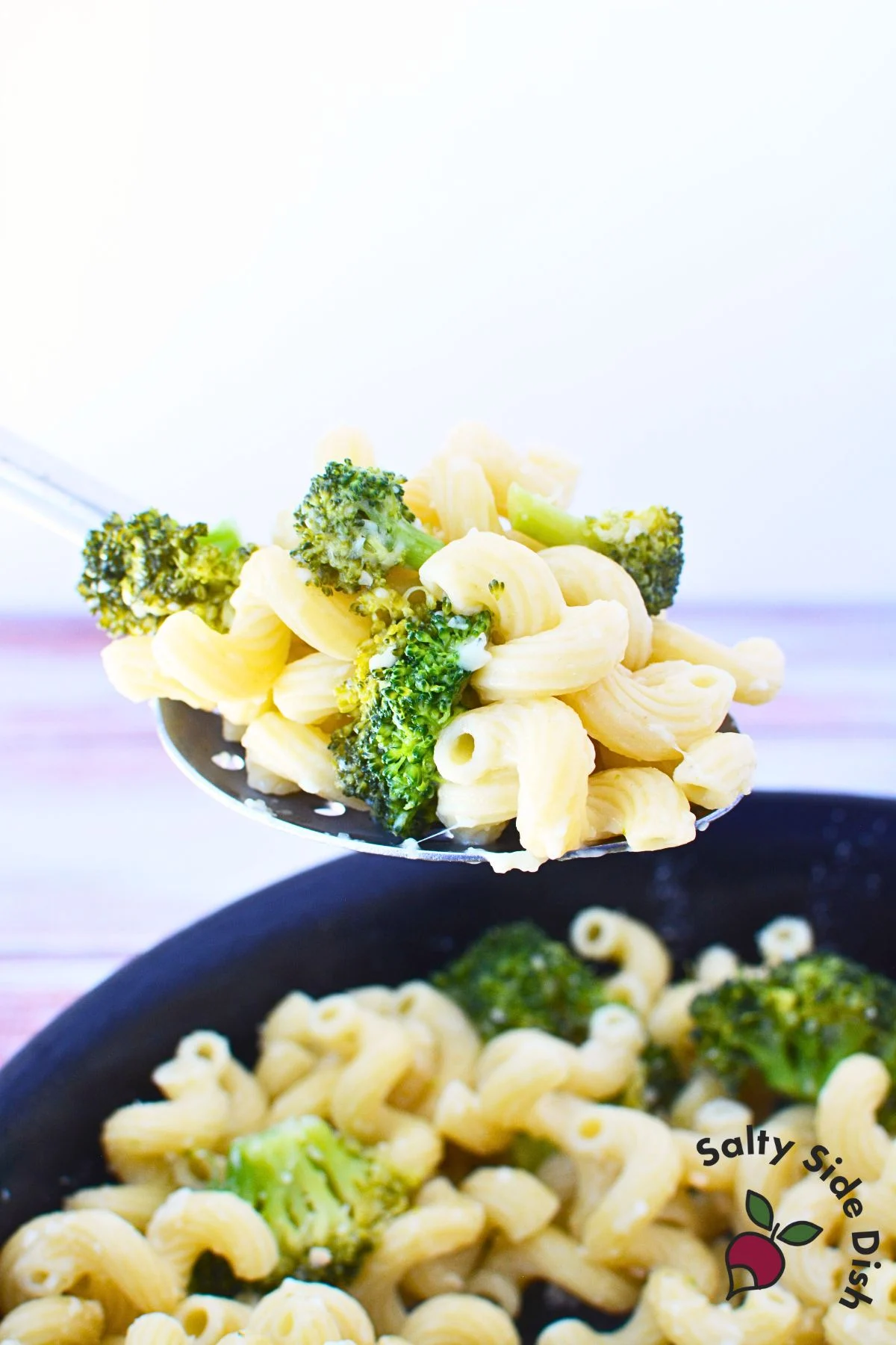 pasta side dish in a spoon.
