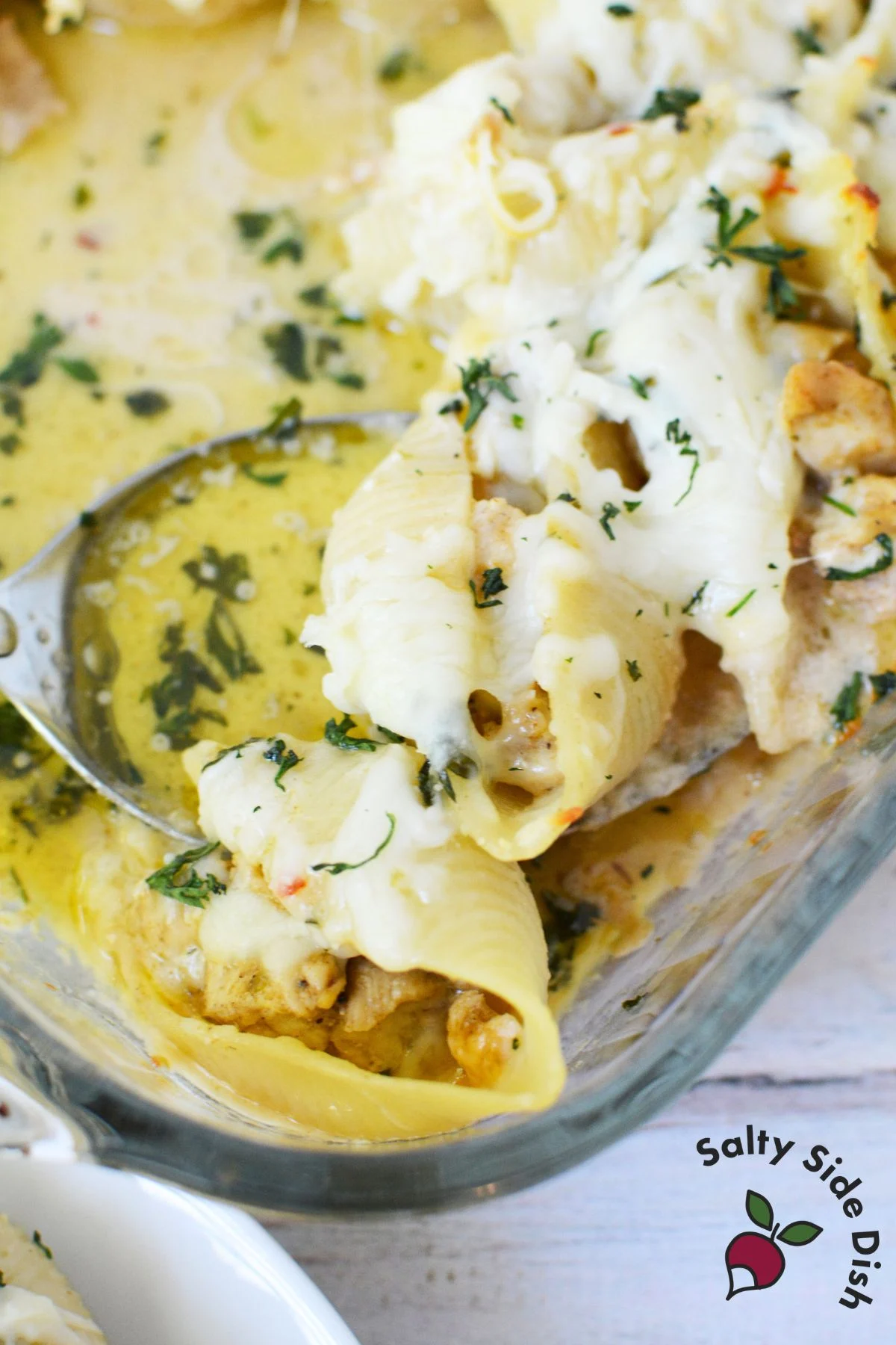 Chicken Stuffed Shells with Alfredo