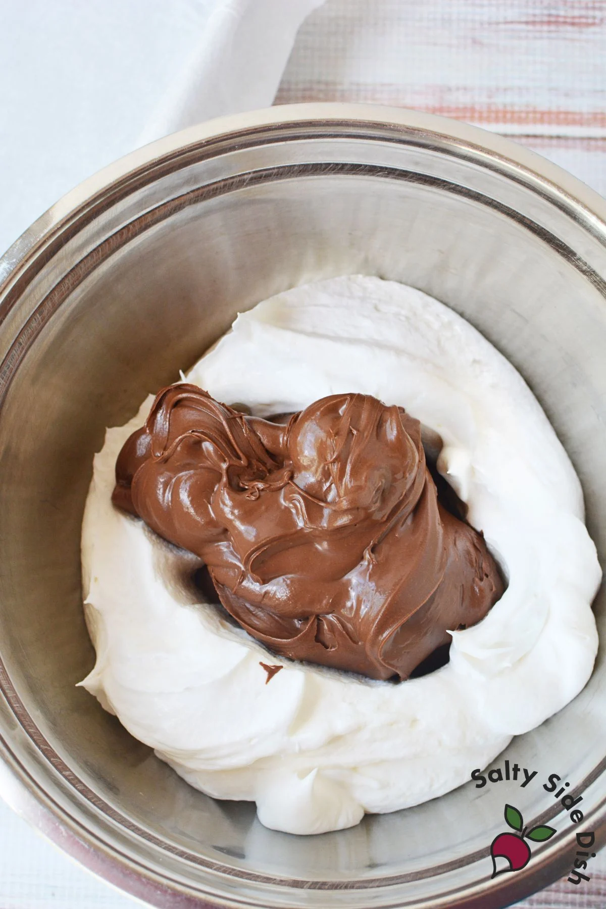 cool whip and melted chocolate mixed together for 3 ingredient candy recipe at home
