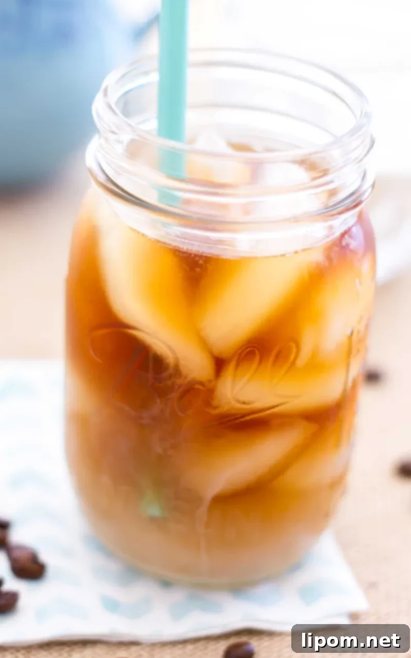 homemade iced coffee in a glass