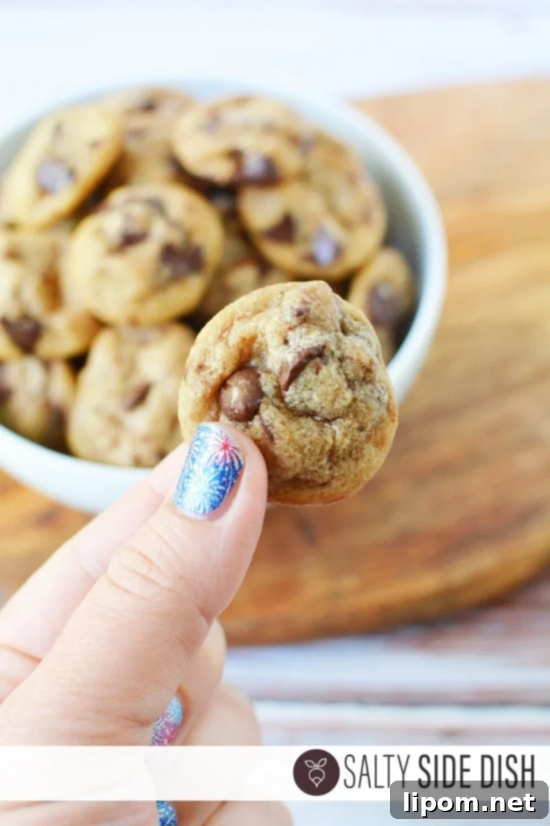 Mini Cookies being held